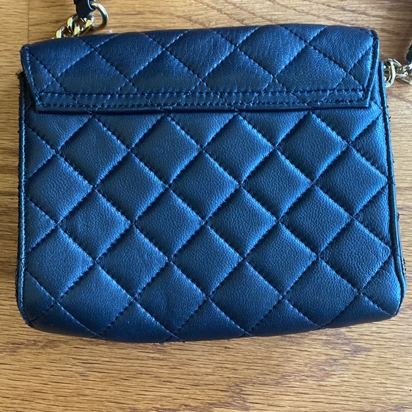 Calvin Klein Women's Metallic Quilted Lamb Leather Crossbody - Picture 6 of 12